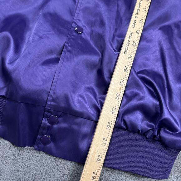 Vintage BPOE Elks Club Jacket Oregon City USA Mens XL Purple Satin Snap 90s - Picture 7 of 7